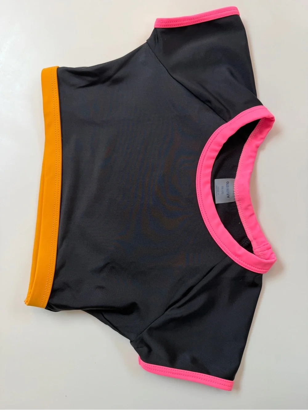 Never worn Old Navy Black Kids Bikini Set with Pink & Orange Trim
